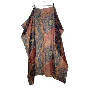 Vintage Regina Porter Silk Paisley Shawl Large Wrap Scarf Multicolor Boho